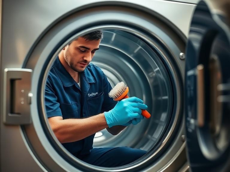 Limpeza e higienização de máquina de lavar